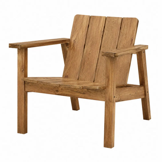 Fauteuil Adirondack de jardin 78 x 88 x 92 cm bois d'acacia massif marron naturel à lattes avec accoudoirs