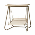 Balancelle de jardin avec auvent 2 places 200 cm structure acier taupe coussins beige lit suspendu extérieur